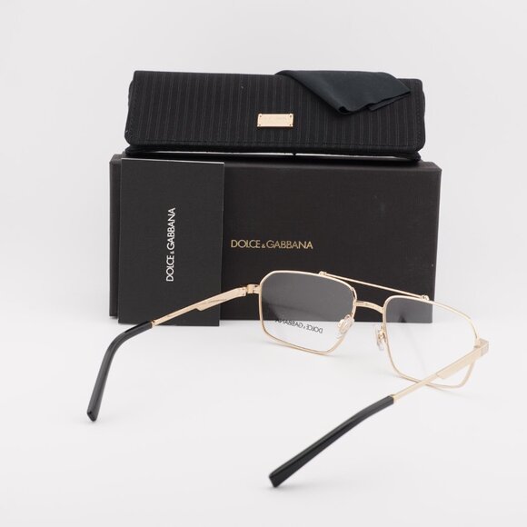Dolce & Gabbana DG1345 02 Rectangle Eyeglasses 56mm - Gold - Picture 10 of 10